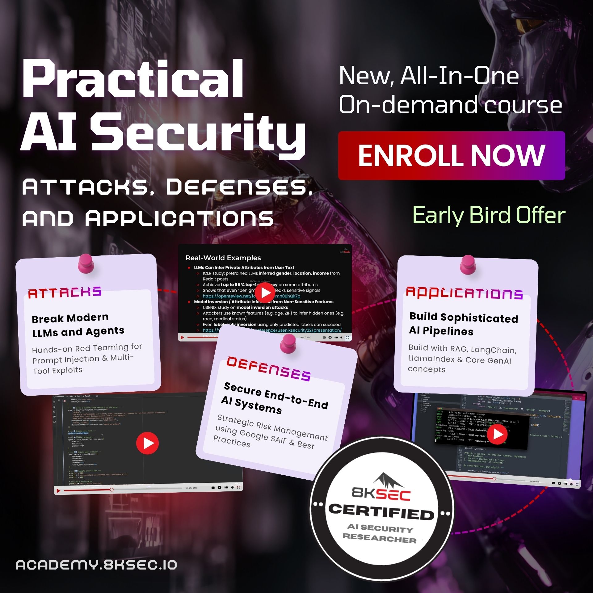 Announcing Practical AI Security: Attacks, Defenses, and Applications course