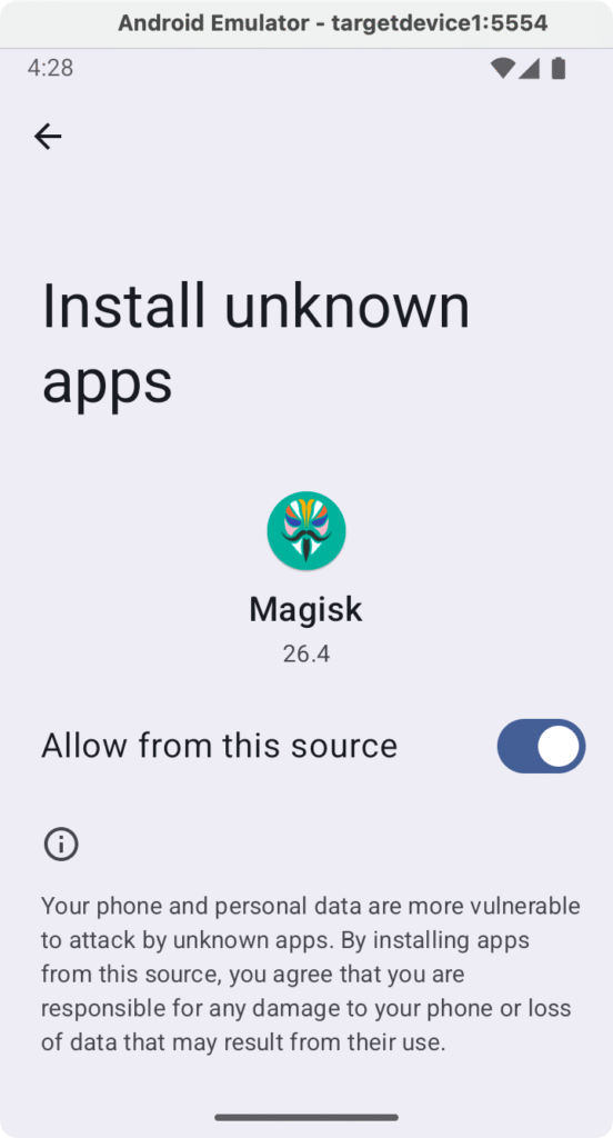 Magisk showing update available
