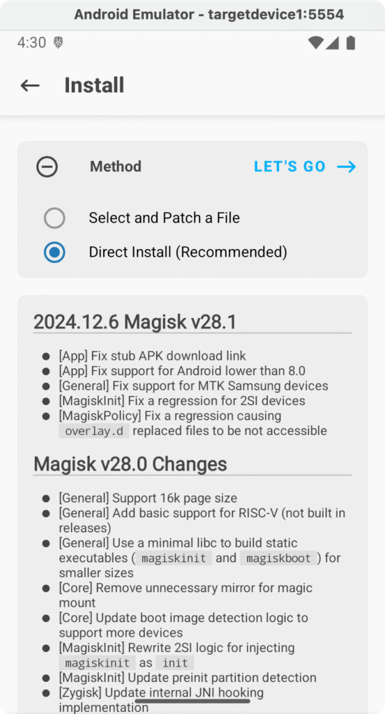 Installing final update