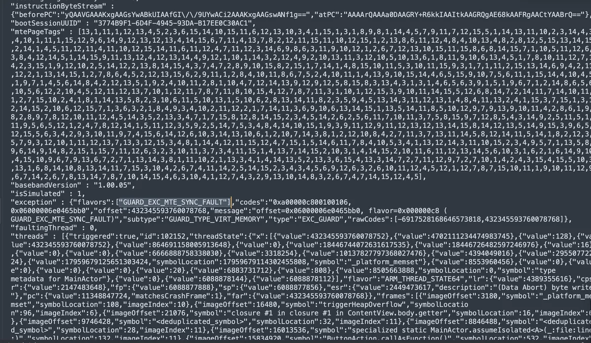 Heap Overflow Crash Log