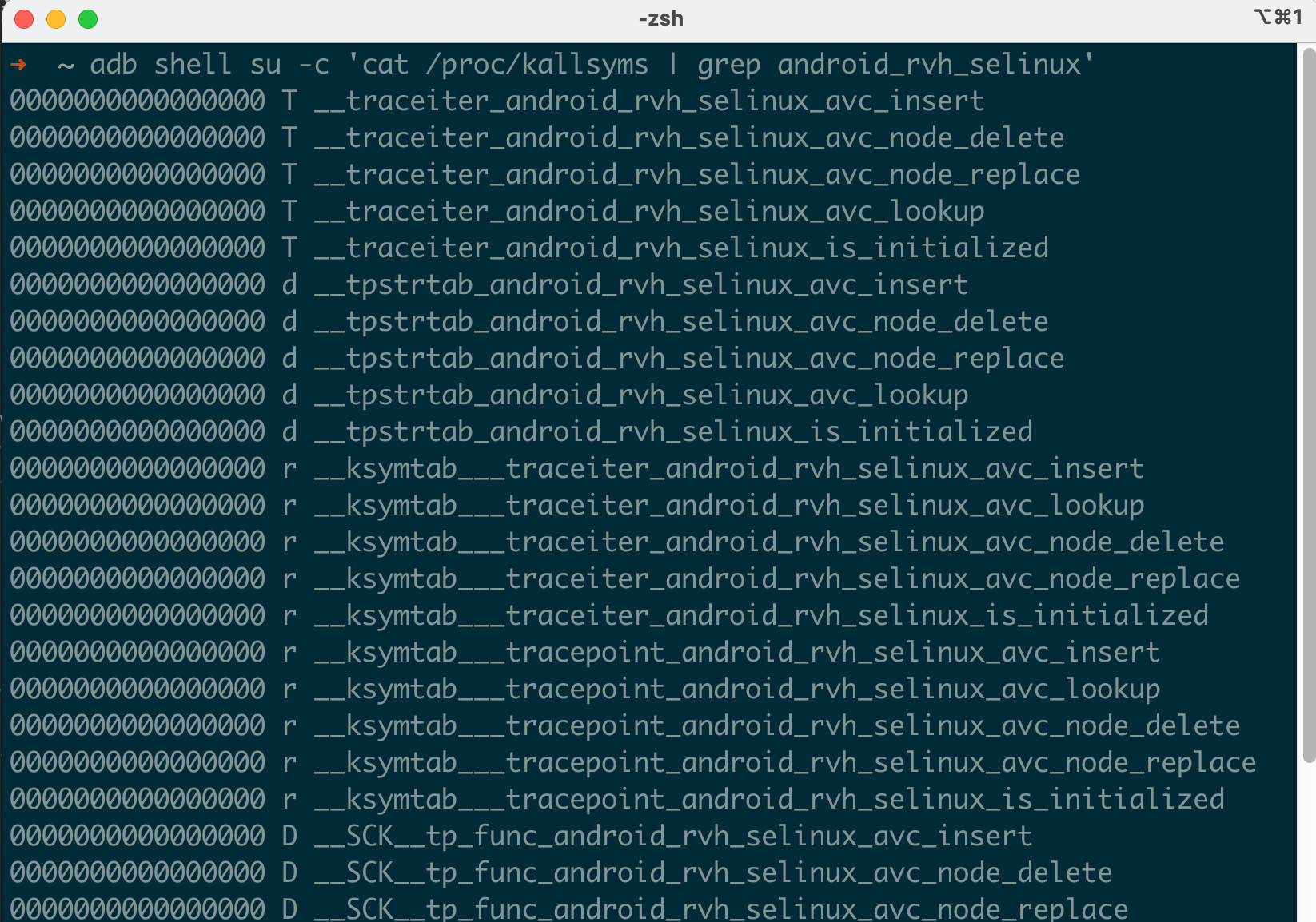 Android Vendor Hooks for SELinux AVC